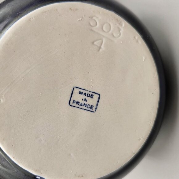 French Cobalt Blue Ceramic Milk Pitcher Jug - Picture 7 of 7